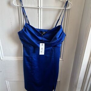 Dynamite Royal Blue Satin Mini Dress